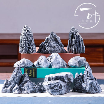 Simulated rockery potted plant landscaping, water and land tank landscaping