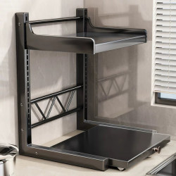 Rice Cooker Storage Rack, Multi-Functional Microwave Oven Rack, Kitchen Appliance Countertop, Household Pull-Out Multi-Layer Storage Rack