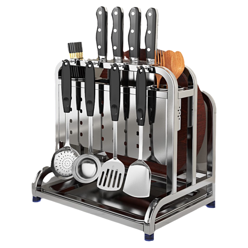 304 Stainless Steel Knife Holder Storage Rack - Kitchen Cutting Board ...