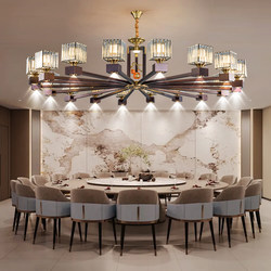 New Chinese-Style Extra-Large Restaurant Chandelier for Dining, Bar, Hotel, Large Private Rooms, and Club Rooms with Spotlights, Zhongshan Lighting Fixtures