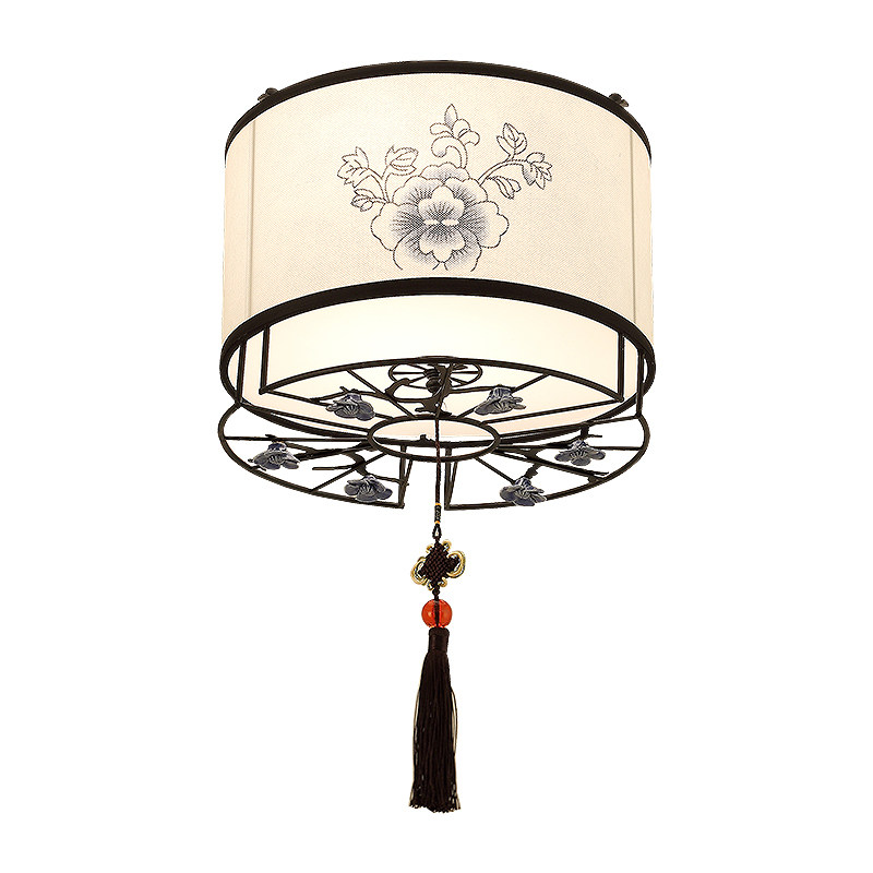 New Chinese Style Ceiling Light - Iron & Cloth Shade - Bedroom, Hallway ...