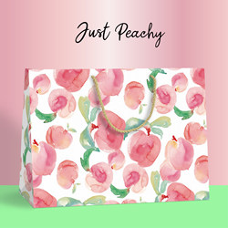 French Retro Watercolor Printed Handbag Clothing Store Shopping Paper Bag High-End Gift Bag Birthday Packaging Bag in Stock