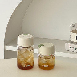 Summer Simple Transparent Glass Cup, High Borosilicate, High Temperature Resistance, High Aesthetic Value, Small and Portable Coffee Cup for Girls, Water Cup for Men