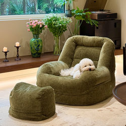 Lazy Sofa for Sleeping and Lounging, Single Small Sofa for Bedroom, Balcony Leisure Lazy Chair, Retro Style Tatami