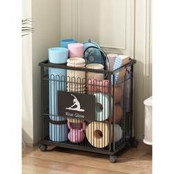 Fitness Equipment Storage Rack for Home Use, Large Capacity Yoga Mat Foam Roller Storage Basket, Basketball Rack, Sports Storage Shelf