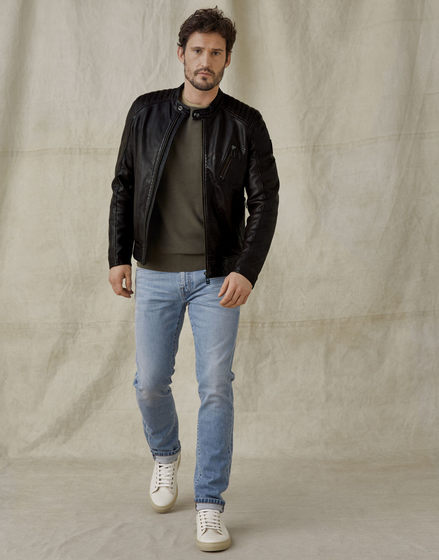 Gold-layer cowhide leather jacket men's casual jacket loose version new fashionable spring and autumn single leather genuine leather jacket