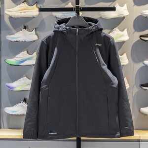 
Li Ning velvet sports windbreaker men's 2025 winter fitness series warm and water-repellent jacket AFDVB33
