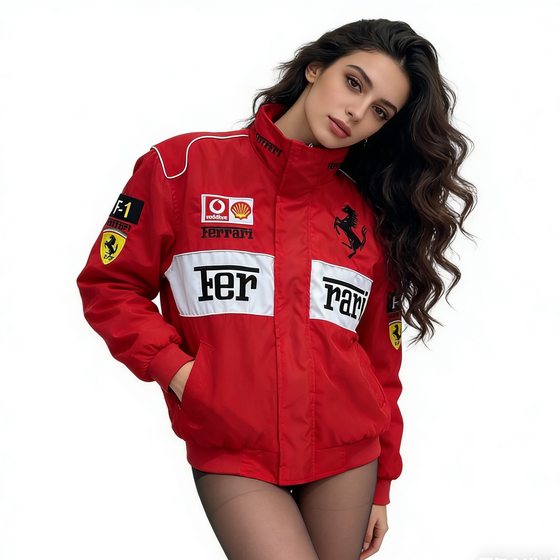 
F1 embroidered racing suit couple American unisex full style 10000 needle embroidered cycling suit college same style cotton suit