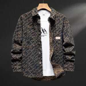 
Hongnen Men's High Luxury Fashion Brand Light Luxury European and American Denim Shirts Spring and Autumn Men's Retro Jackets Loose Cardigans A4