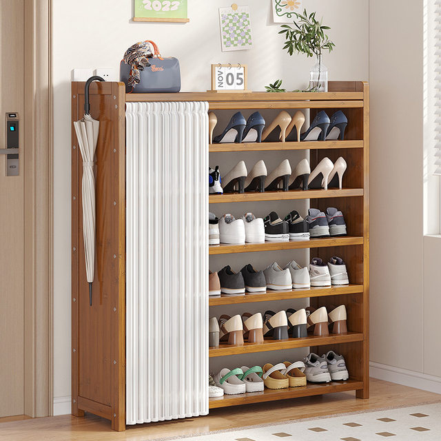 Shoe rack household door Multi -layer dust -proof curtain simple shoe cabinet storage artifact room beautiful rental house for room