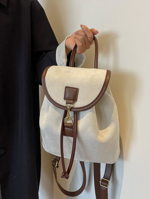 Casual niche design suede women's backpack 2024 new fashion style versatile small backpack ...