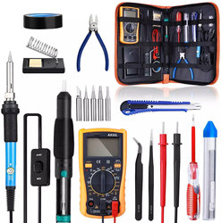220V 60W Electric Soldering Iron Household Welding Pen Multimeter Digital Repair Student Soldering Tool Set