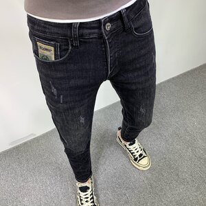 
Spring and Autumn Jeans Men's High-End Trendy Brand Slim Fit Small Feet 2025 New Elastic Versatile Casual Long Pants