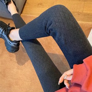 
L wool pants for men and women, the same style, 2025 autumn and winter new thickened and velvet high-waisted warm leggings