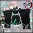 Demon Slayer: Kimetsu no Yaiba Kamado Tanjiro cos phù hợp với cosplay váy Halloween anime cosplay lệch vai kimono