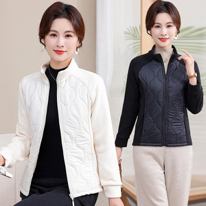 
Middle-aged women's clothing, mother's clothing, new style women's cotton jacket, versatile casual splicing, casual autumn and winter zipper jacket, cotton jacket