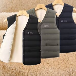 
New winter cotton vest men's plus velvet thickened warm lamb velvet cotton vest vest vest men's horse clip