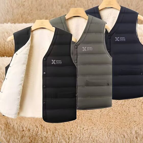 
New winter cotton vest men's plus velvet thickened warm lamb velvet cotton vest vest vest men's horse clip