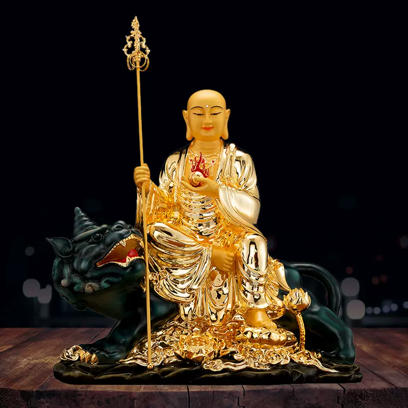 正規品! 地藏王菩薩像彩繪金鍍銅製▽鴻▽ 置物中国古美術中国古玩古賞