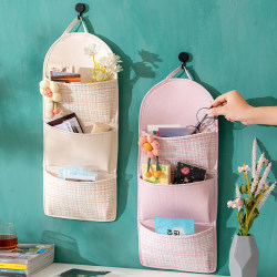 Fabric Storage Hanging Bag Student Bedside Wall-Mounted Storage Bag Mobile Phone Miscellaneous Storage Bag Dormitory Door Storage Bag