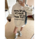KTDA National Chao Basic Letter Couple Foaming Printing and Velvet Sweater Men and Women's Autumn Loose Loose Top