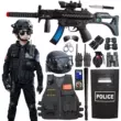 Trẻ em lực lượng đặc biệt Bộ súng đồ chơi bé trai quân phục mô phỏng ngoài trời CS SWAT quần áo dài tay nhỏ thiết bị cảnh sát quần lót bé trai