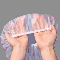 Waterproof Shower Cap for Home Use, Bath Cap, Kitchen Anti-Oil Smoke, Hair Dyeing, High Elasticity, Women's Hair Mask Care and Protection Cap, Practical