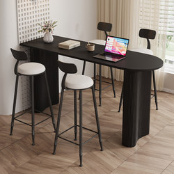 Modern Minimalist Pure Black Slate Bar Table for Home Living Room Kitchen Side Partition Bar Table Balcony Wall-Mounted High Table