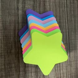 Star Sticky Notes Fluorescent Colorful Sticky Notes 3*3Inch Student Memo Pads Reusable Sticky Note Pads