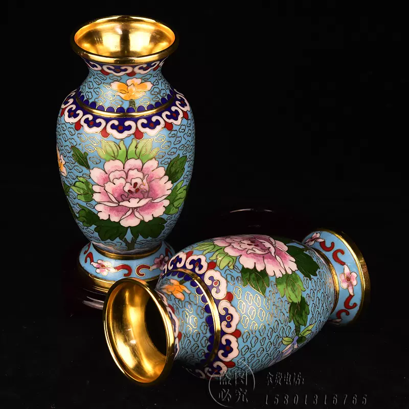 老天利景泰蓝花瓶18寸中华腾飞富贵尊大满贯抽签桶铜胎掐丝珐琅器