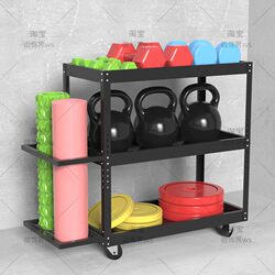 Three-Layer Dumbbell Rack for Home Use, Mini Multi-Functional Plastic-Coated Handle Barbell, Double-Layer Fitness Equipment