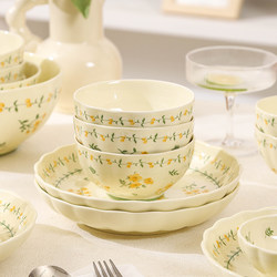 2026 New Ceramic Rice Bowls and Plates for Home Use, Particularly Beautiful Underglaze Color Tableware and Dish Sets
