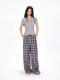 APEA pink plaid casual pants for women 2025 summer thin high waist loose slimming straight wide-leg trousers
