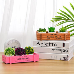 Pastoral Style Succulent Sundry Storage Ornaments Retro Rectangular Solid Wood Box Creative Zakka Office Pencil Box