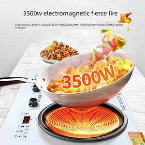
High-power knob induction cooker dual furnace embedded electric ceramic furnace concave double-head furnace double-opening 7000W