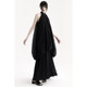 APOZi collection simulated pottery series new Chinese style black double layer sleeveless halterneck jellyfish bud dress