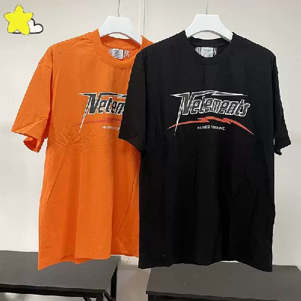 23SS New HI-SPEED Vetements Orange Black T Shirt Men Women 1-Taobao