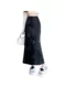 American retro suede skirt high-waisted slim flocking long skirt autumn and winter versatile zippered deerskin velvet fishtail skirt