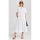 Foreign trade original Hepburn style side zipper pocket imported Ma cotton temperament elastic waist umbrella skirt skirt