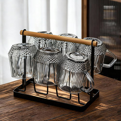 Glass Cup Set for Home Use, High-End Appearance, Suitable for Entertaining Guests, Tea Cups, High-Grade Tea Cups, Large Capacity, Special Drinking Cups