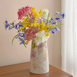 Jingdezhen ceramic hand-painted vase simple modern dried flowers and flowers hydroponic dining table flower utensils home decoration ornaments