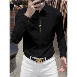 
BellerLee light luxury high-end no-iron anti-wrinkle long-sleeved shirt men's new business casual men's shirt