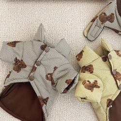 Thick dog clothes for autumn and winter, warm cotton clothes for small and medium-sized dogs, traction cotton clothes for cats, pet clothing