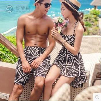 
Couple men's beach shorts Union Jack steel one piece