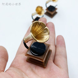 Dollhouse Dollhouse Furniture Accessories Miniature Food Toy Scene Ornaments Artificial Retro Mini Gramophone