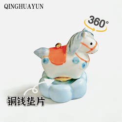 Authentic Jingdezhen Ceramic Little Horse Carousel for the Year of the Horse, Desktop Ornament, Entrance Creative Gift Decoration