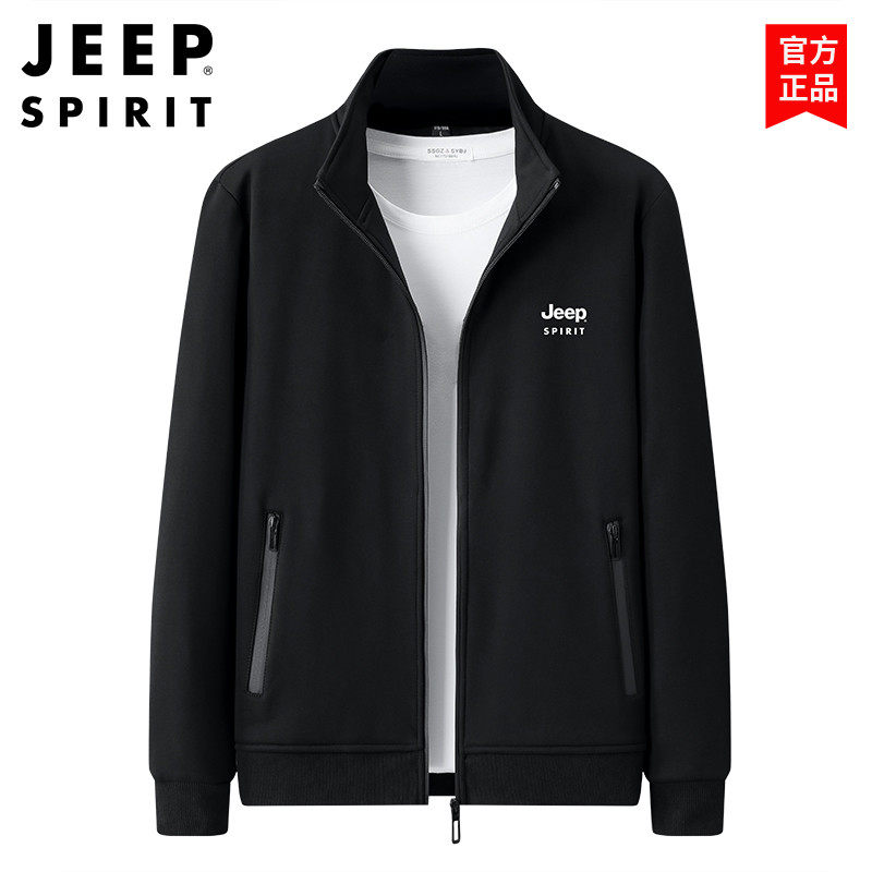 JEEP осенняя хлопковая куртка мужская свободная мужская кардиган большого размера толстовка спортивная повседневная модная куртка