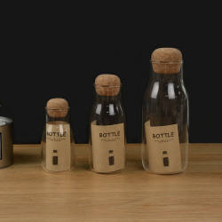 Japanese-Style Cork Stopper Small Glass Bottle Empty Bottle Transparent Sealed Jar Tea Jar Coffee Jar Household Storage Jar