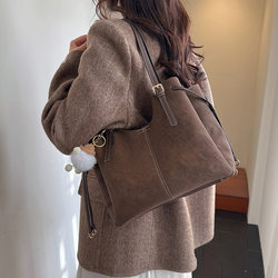 Meilade Style Tote Bag for Women, New Autumn and Winter Large-Capacity Retro Fashion Shoulder Crossbody Bag, Elegant Commuter Bag