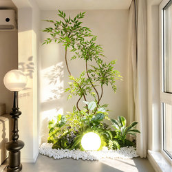 Simulated Green Plants for Landscaping and Decoration, Tropical Artificial Plant Potted Plants for Indoor Staircases and Courtyard Landscape Arrangements, Large Ornaments